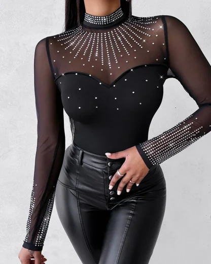 Luxury Mesh Black Bodysuit - Image 4