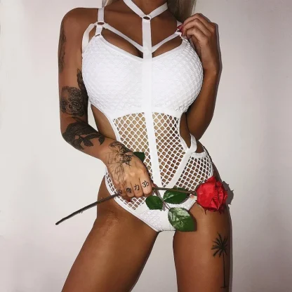 Sexy Black Fishnet Bodysuit - Image 6