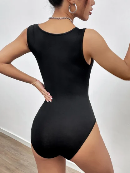 See-through Deep V-neck Bodysuit - Image 2