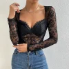 Sexy Lace Long Sleeve Bodysuit - Image 5