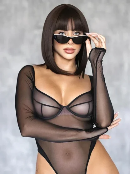 Long Sleeve Transparent Bodysuit