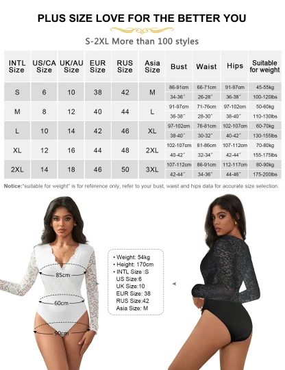 Long Sleeve Sheer Lace Bodysuit - Image 7