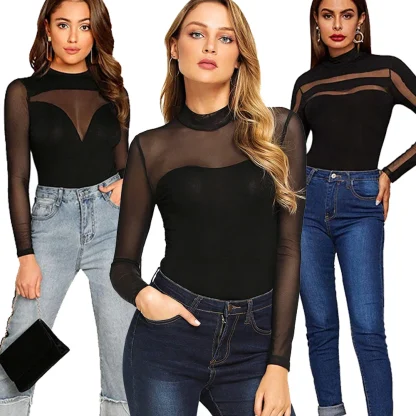 Long Sleeve Mesh Bodysuits - Image 6