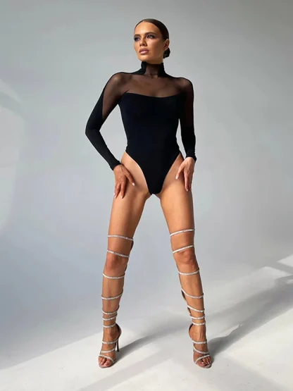 Turtleneck Transparent Bodysuit - Image 5