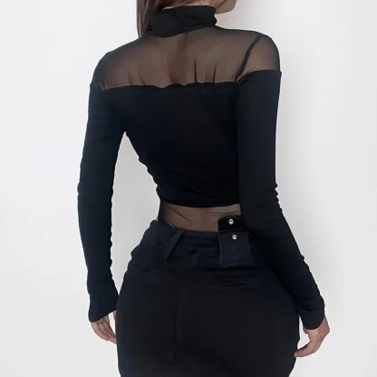 Long Sleeve Sheer Mesh Bodysuit - Image 4