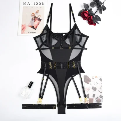 Sexy Mesh Patchwork Lingerie Set - Image 6