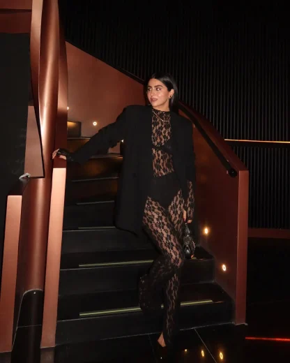 Stretchy Sheer Lace Bodysuit Set - Image 3