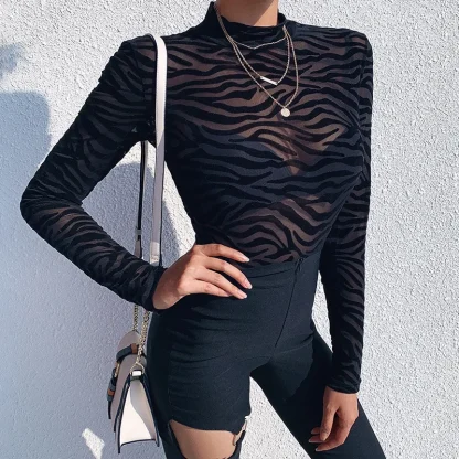 Mock Neck Transparent Bodysuit - Image 5