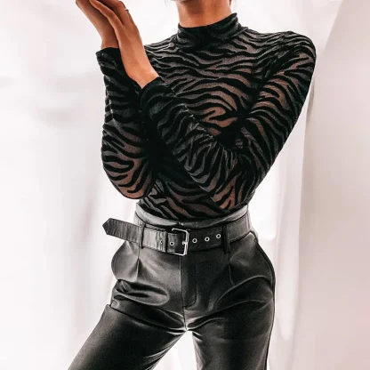 Mock Neck Transparent Bodysuit - Image 2