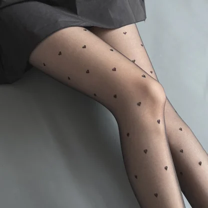 Polka Hearts Sheer Pantyhose