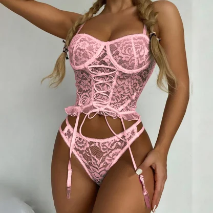 Sexy See-through Lace Lingerie Set - Image 3