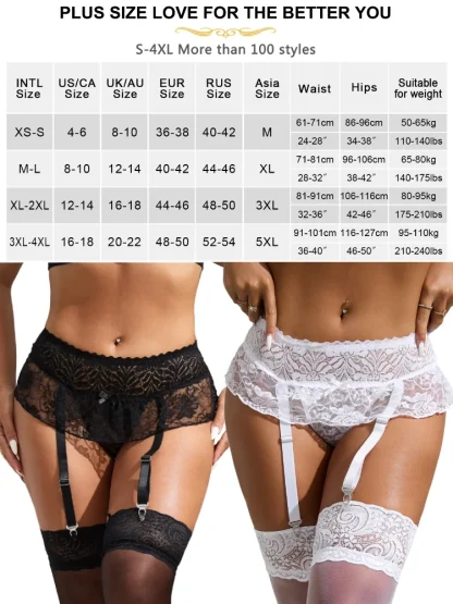 Elastic Sheer Lace Garter Belts - Image 7