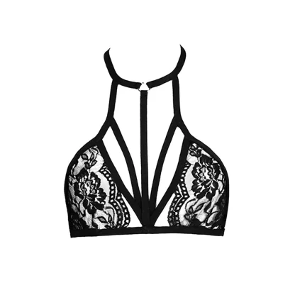 Push Up Halter Sheer Lace Bra - Image 6