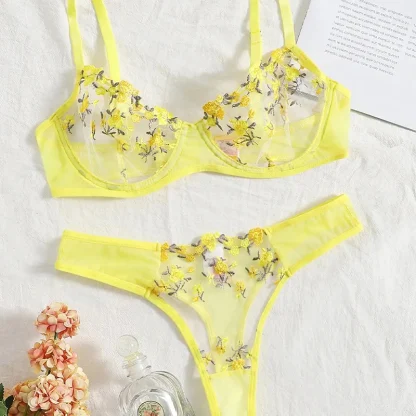 Transparent Floral Lingerie Set - Image 5
