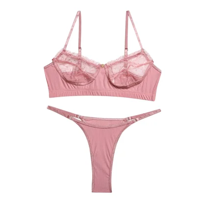 Sexy Mesh Cup Lingerie Set
