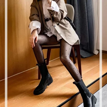 Polka Hearts Sheer Pantyhose - Image 6