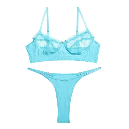 Sexy Mesh Cup Lingerie Set - Image 6