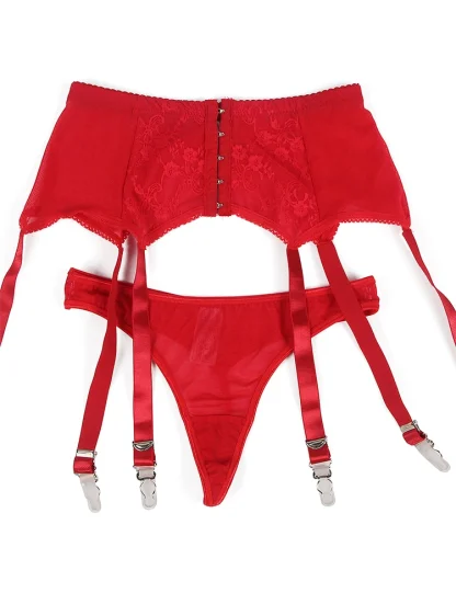 Hook Front Mesh Garter Belt - Image 5