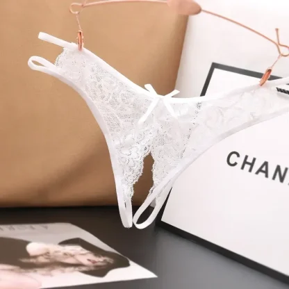 Crotchless Sheer Lace Panty - Image 5