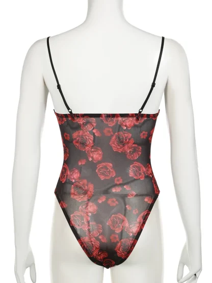 Floral Sheer Mesh Bodysuit - Image 5
