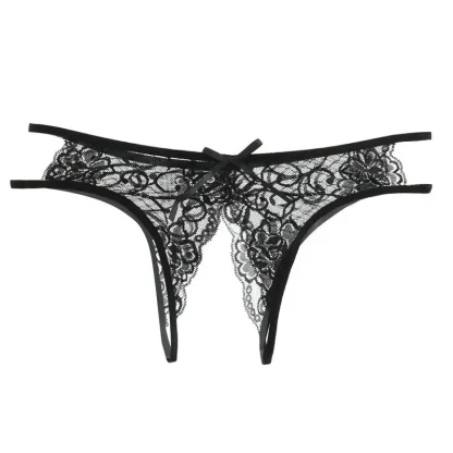 Crotchless Sheer Lace Panty