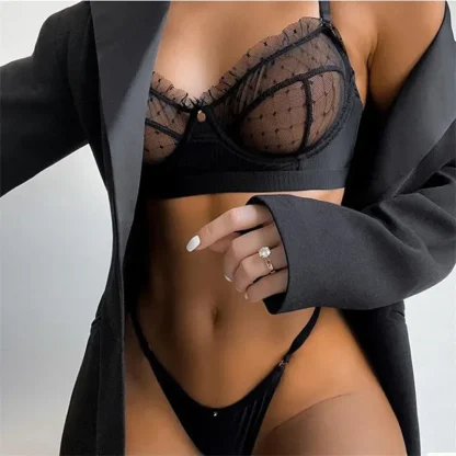 Ruffled Sheer Mesh Sexy Lingerie