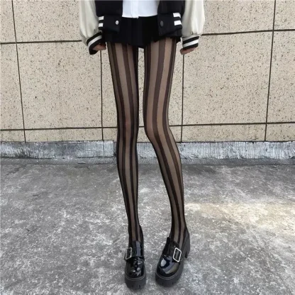 See-through Striped Stocking - Image 6