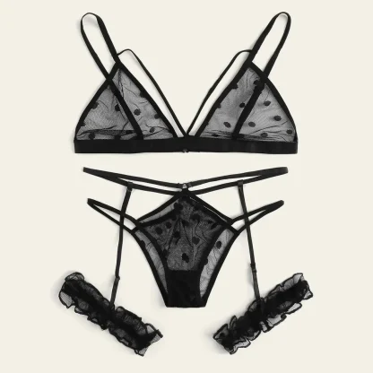 Sheer Mesh Polka Dot Lingerie - Image 5