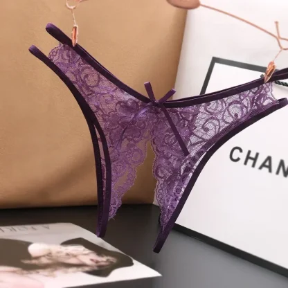 Crotchless Sheer Lace Panty - Image 4