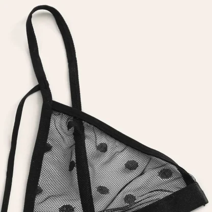 Sheer Mesh Polka Dot Lingerie - Image 3