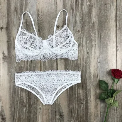 See-through Eyelash Lace Lingerie - Image 3