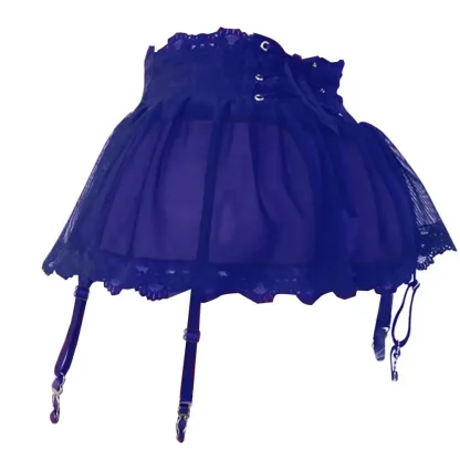 Lace-up See-through Garter Belt - Image 3