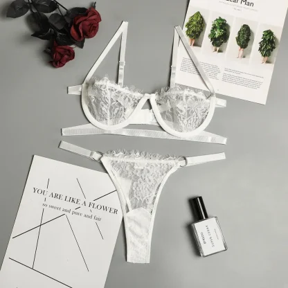 Eyelash Sheer Lace Lingerie Set - Image 7