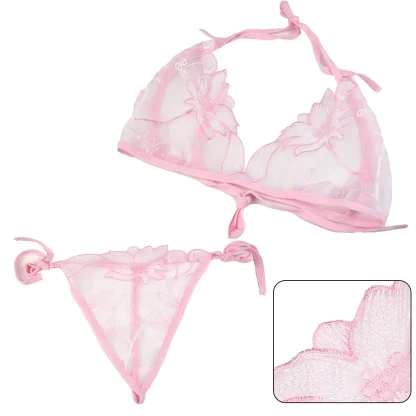 Embroidered Floral Transparent Lingerie - Image 6