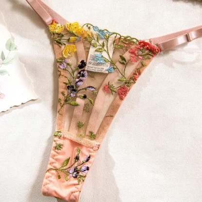 Embroidered Floral Mesh Lingerie - Image 2