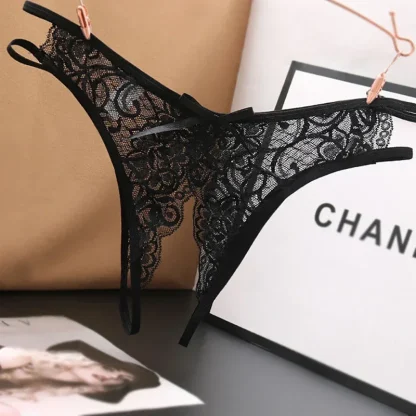 Crotchless Sheer Lace Panty - Image 2
