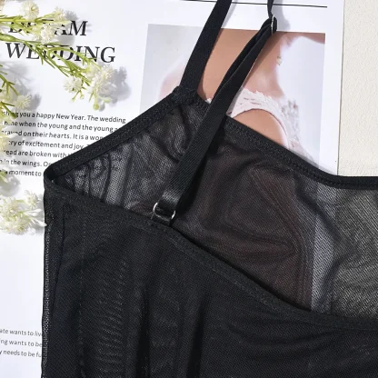 Sheer Mesh Thong Bodysuit - Image 4