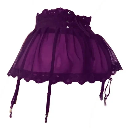 Lace-up See-through Garter Belt - Image 5