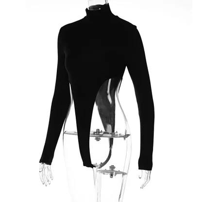 High-cut Long Sleeve Sheer Bodysuit - Image 4
