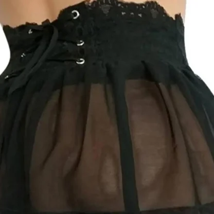 Lace-up See-through Garter Belt - Image 2
