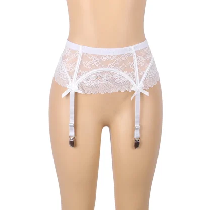 Floral Sheer Lace Garter Belt - Image 3