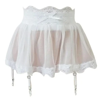 Lace-up See-through Garter Belt - Image 6