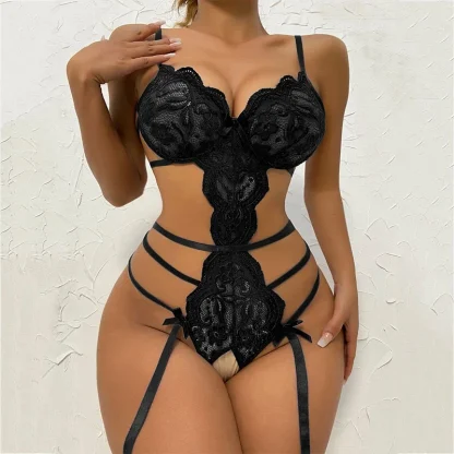 Crotchless See-through Lace Teddy