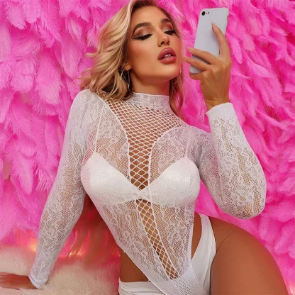 Backless Sexy Fishnet Teddy