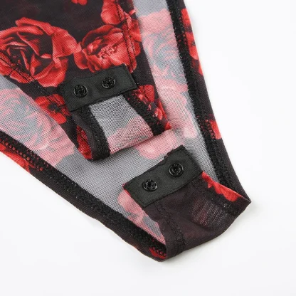 Floral Sheer Mesh Bodysuit - Image 6