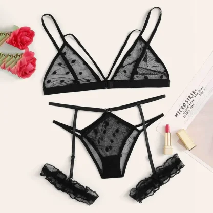 Sheer Mesh Polka Dot Lingerie