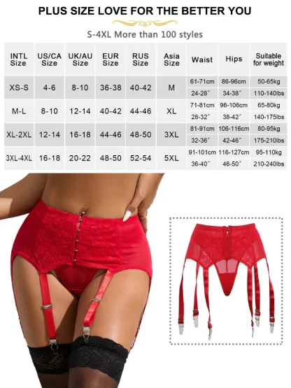 Hook Front Mesh Garter Belt - Image 7