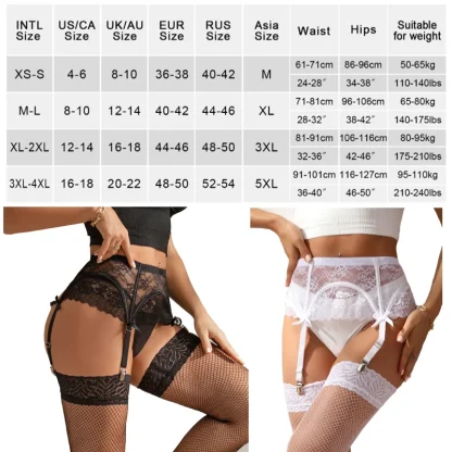 Floral Sheer Lace Garter Belt - Image 7