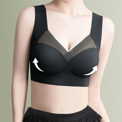 Seamless Mesh Trim Bra - Image 2