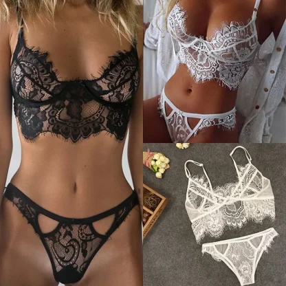 Sheer Eyelash Lace Lingerie - Image 6